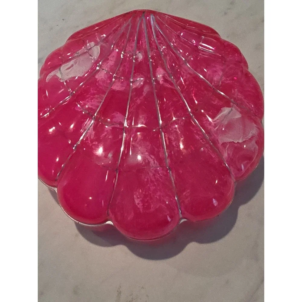 Handmade Resin Clamshell Storage Boxes Trinket Decoration Gift.  1016